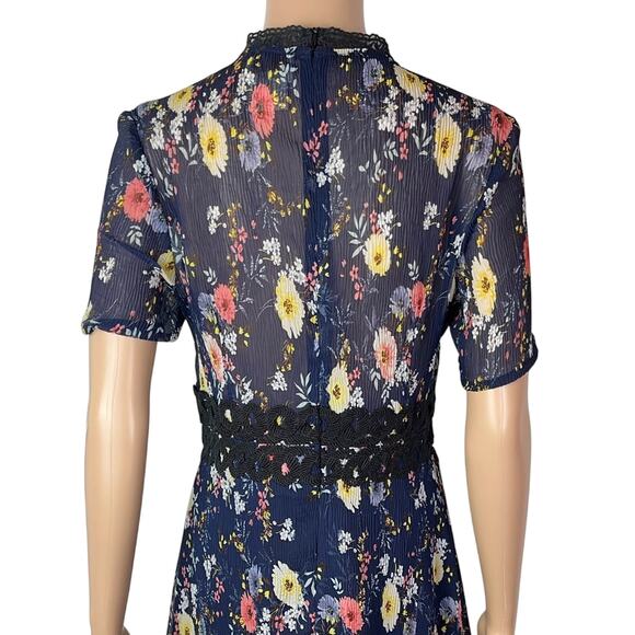 Anthropologie x Foxiedox Andora Floral Print Sheer Smocked Short Dress - Picture 8 of 13